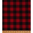 thumbnail image 1 of Cotton Buffalo Plaid Checkered Check Plaid Holly Jolly Christmas Winter Red and Black Cotton Fabric Print by the Yard (49803-Black/Red), 1 of 1
