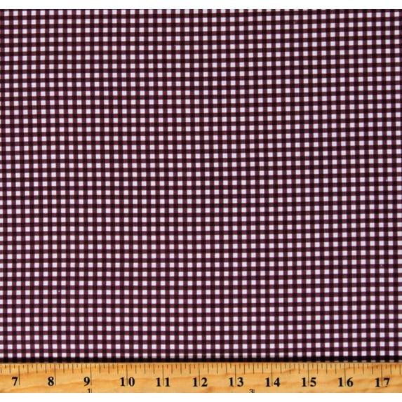 Cotton Burgundy Gingham Checks Squares Checkered Plaid 2023 Blenders Cotton Fabric Print by the Yard (129400)