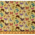thumbnail image 1 of Cotton Butterflies Butterfly Insects Bugs Nature Wild Wonder Yellow Cotton Fabric Print by the Yard (Y1880-67LIGHTGOLD), 1 of 1