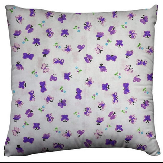 Cotton Butterfly Print Floral Decorative Throw Pillow/Sham Cushion Cover Purple