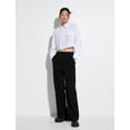 thumbnail image 1 of Cotton Buttoned Pocket Detail Long Sleece Crop Shirt, 1 of 6