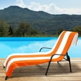 thumbnail image 1 of Cotton Cabana Stripe Standard Size Chaise Lounge Chair Cover, 1 of 10