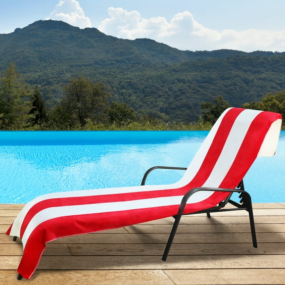 Cotton Cabana Stripe Standard Size Chaise Lounge Chair Cover