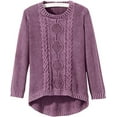 thumbnail image 1 of SAGEFINDS Women's Cotton Cable Knit Sweater, Casual Long Sleeve Pullover Top Knit Sweater for Women - Rose 2X, 1 of 8