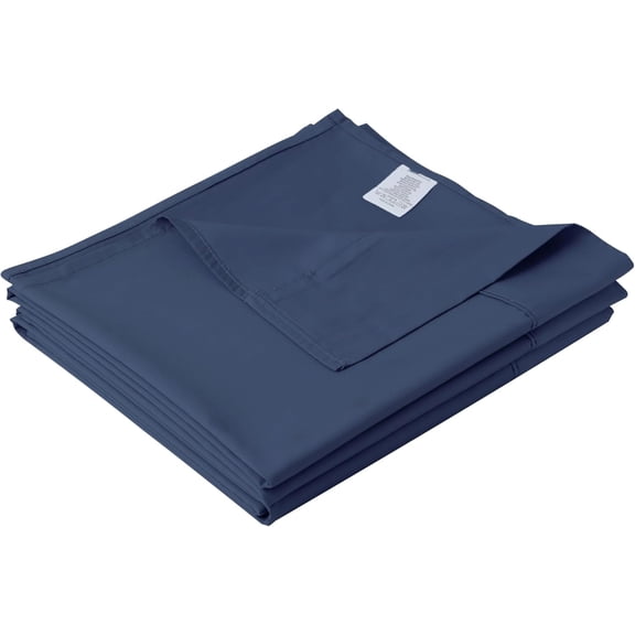 Cotton Cal King Flat Sheet Only, 600 Thread Count 100% Egyptian Cotton Top Sheet 1Pcs, Cool & Breathable Flat Bed Sheets Wrinkle, Fade, Stain Resistant (Navy Blue Cal King)