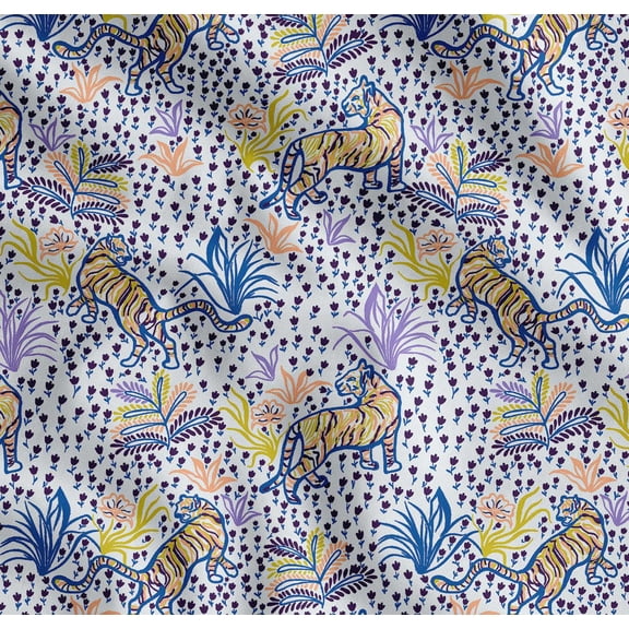 Cotton Cambric Fabric by Soimoi - Animal Pattern- 56" Wide Soft Breathable Fabric by The Yard for Kurtas, Linings, Blouses, Baby Clothes, Quilting - Purple