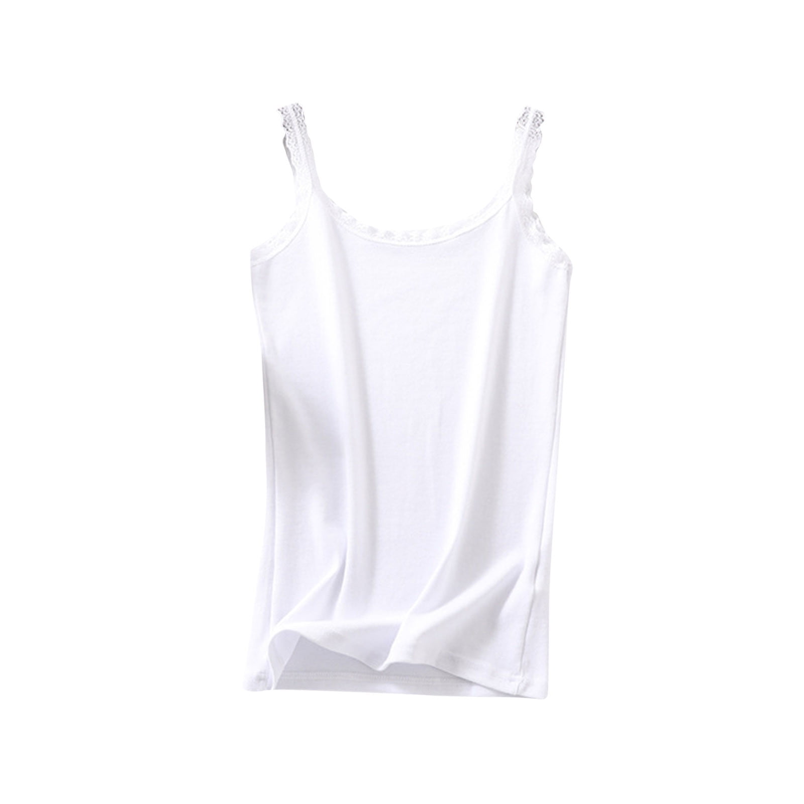 Cotton Camisole Tops Lace Splice Tank Top for Women Sleeveless Round ...
