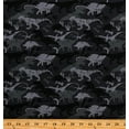thumbnail image 1 of Cotton Camoflauge Dinosaurs Prehistoric Ancient Jurassic Gray Cotton Fabric Print by the Yard (111640), 1 of 1