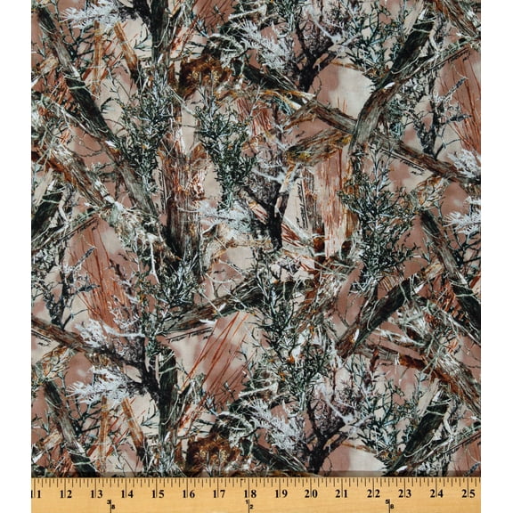 Cotton Camouflage Camo Trees Leaves MC2 Brown Cotton Fabric Print by the Yard (68038-A620715P)