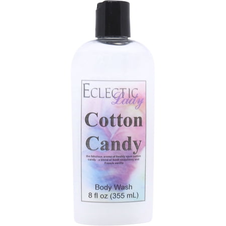 Cotton Candy Body Wash by Eclectic Lady, Liquid Shower Gel for Women and Men, 8 Ounces