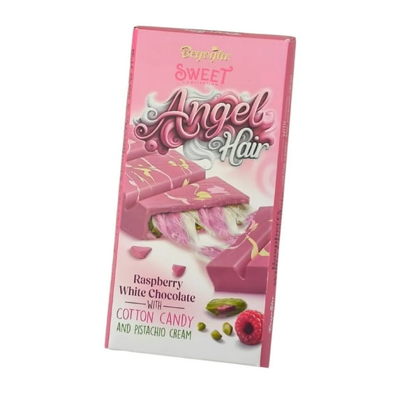 Cotton Candy Chocolate Bar - 6 oz (170 G) Raspberry White Chocolate with Cotton Candy and Pistachio Cream – 6 oz (170 G)