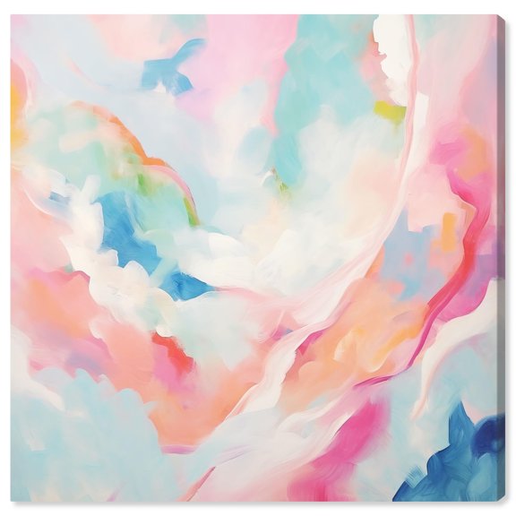 Soft Swirls I Canvas Spring Abstracts by Art Remedy, Gallery Wrapped, 16" x 16"