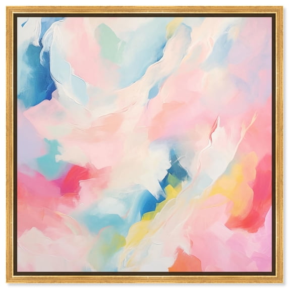 Cotton Candy Clouds II Canvas Colorful Spring Art by Art Remedy, Gold Frame, 24 x 24