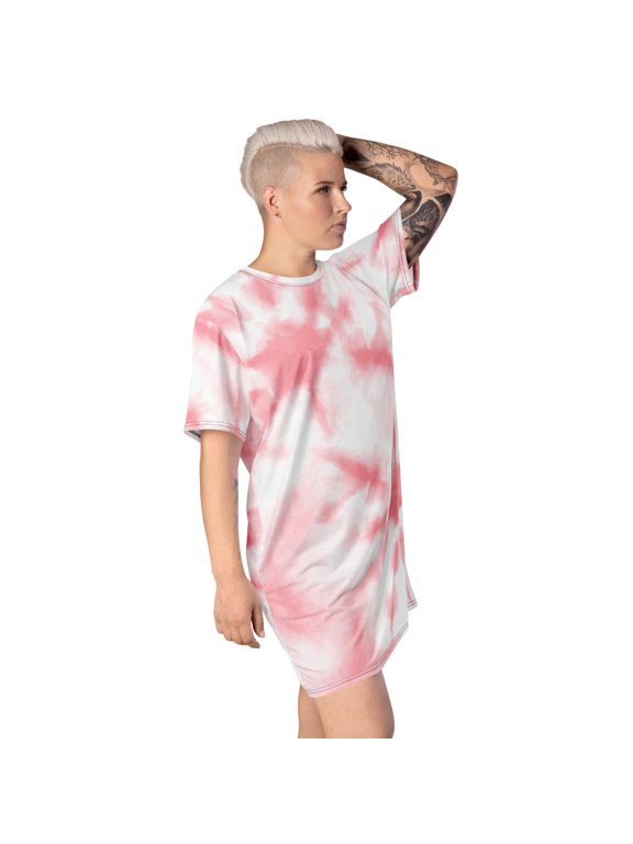 Cotton Candy Clouds: Pink Tie-Dye T-Shirt Dress (2XL)