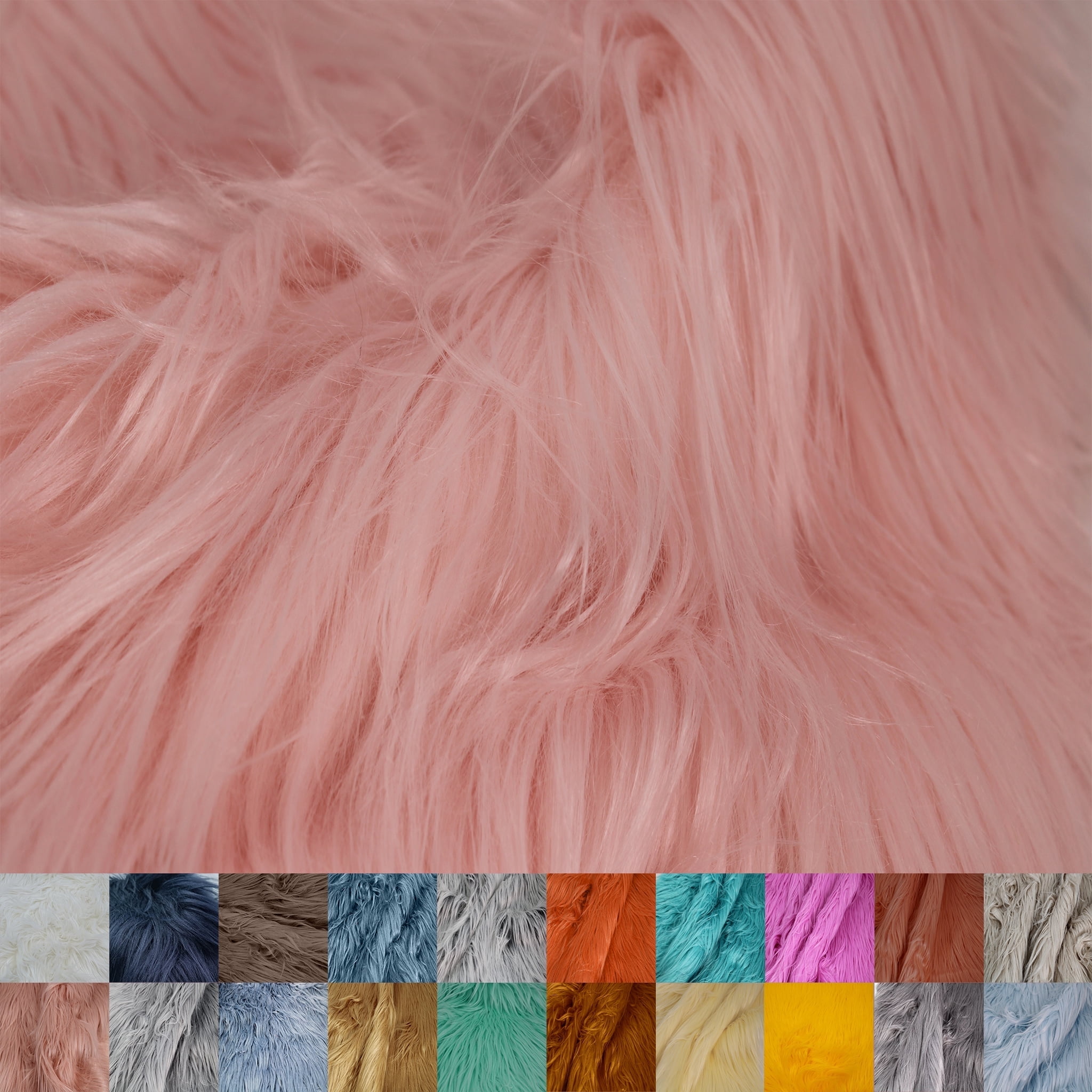 Cotton Candy Faux Fur Fabric Long Pile Mongolian by Half