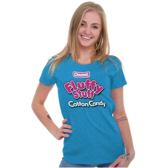 Cotton Candy Fluffy Stuff Pops Logo Women's T Shirt Ladies Tee Brisco Brands S