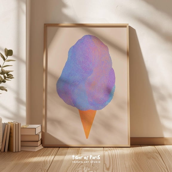 Cotton Candy Ice Cream Retro Kitchen Decor Wall Art
