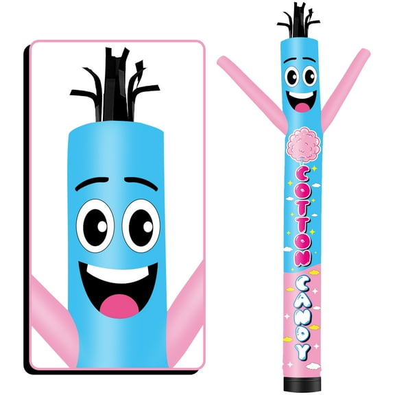 Cotton Candy Inflatable Tube Man Wacky Wavy Dancing Guy for Outdoor Decoration Advertising Business Promotion (Blower Not Included)