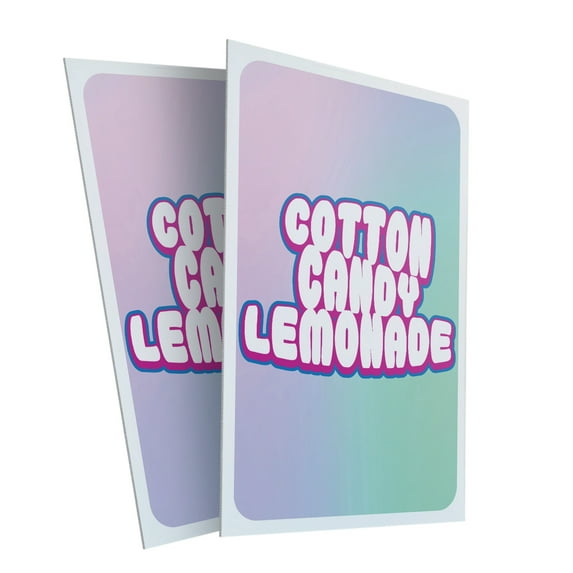Cotton Candy Lemonade (2-PACK) 24" x 36" Plastic Signs | Sign Insert 4mm Corrugated Plastic Signs Storefront Window Poster