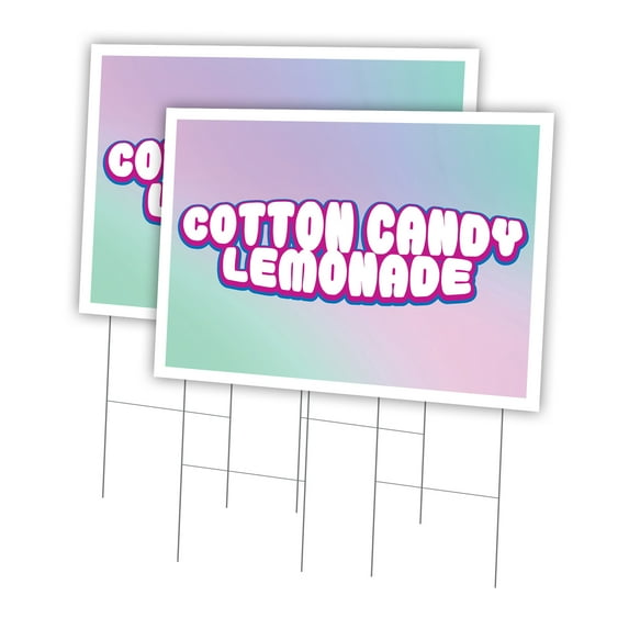 Cotton Candy Lemonade 2 Pack Of 24" x 36" Yard Sign & Stake | Advertise Your Business | Stake Included Image On Front Only | Made in The USA