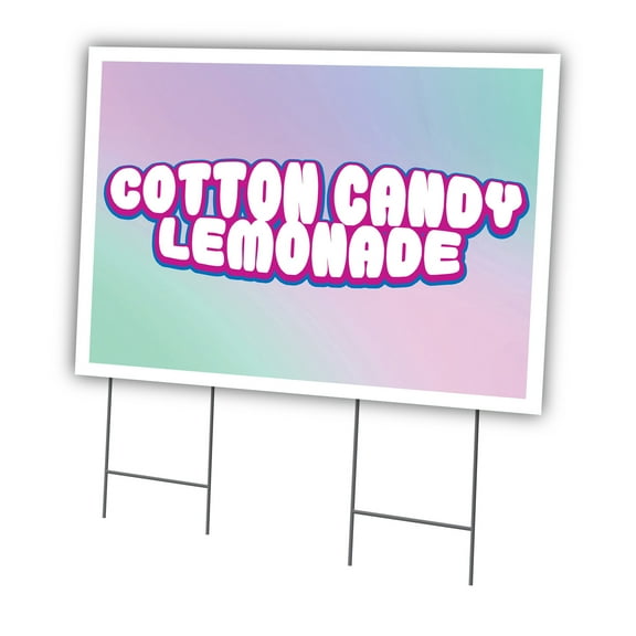 Cotton Candy Lemonade 24" X 36" Yard Sign & Stake | Advertise Your Business | Stake Included Image On Front Only | Made in The USA