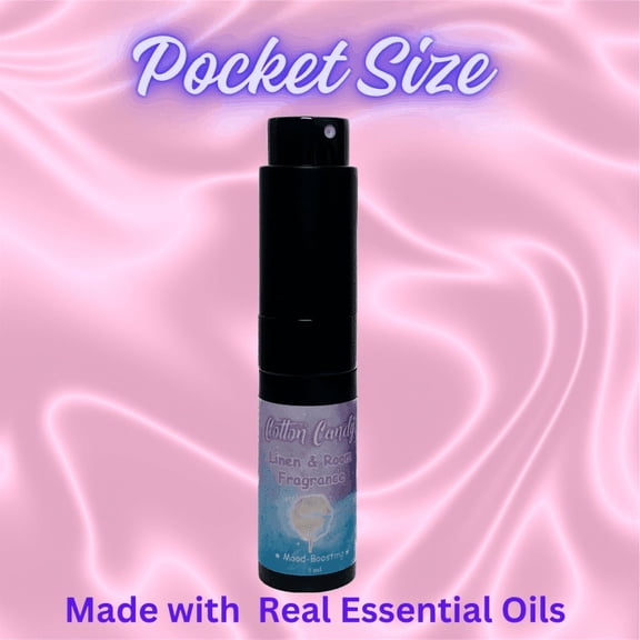 Cotton Candy Linen and Room Fragrance 100% Natural with Essential Oils by Earthsential 8ml Pocket Size Spray