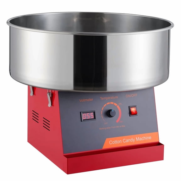 Cotton Candy Machine, 1000W Commercial Candy Floss Maker, Stainless Steel Bowl, Sugar Scoop, for Parties & Home Use (Red)