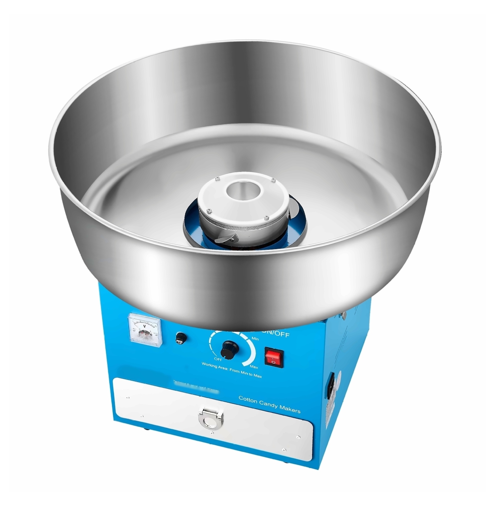 Electric Cotton Candy Machine, 1000W Commercial Candy Floss Maker with 20.5" Bowl, Blue - Home & Party Use