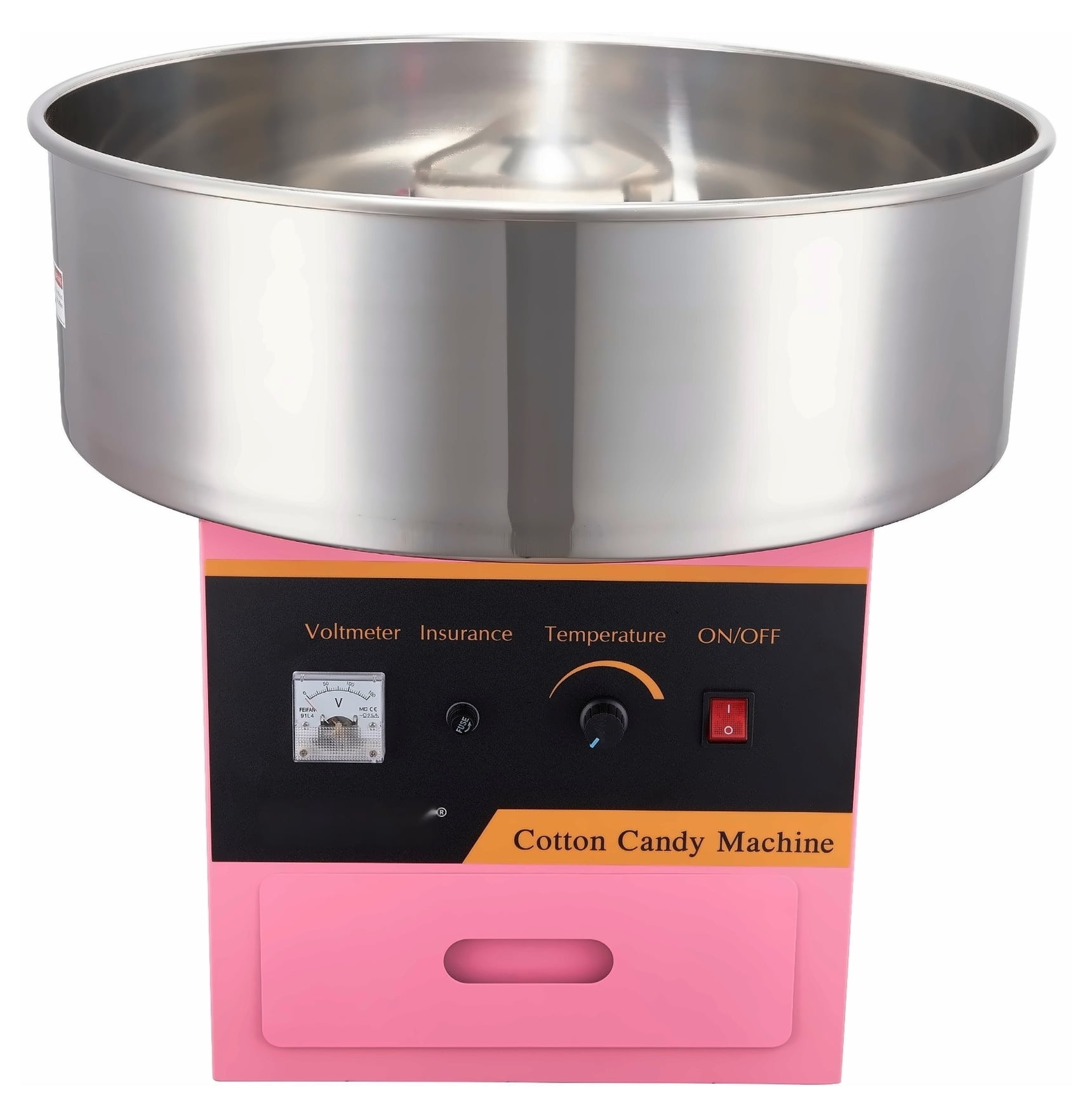 Cotton Candy Machine, 1000W Electric Candy Floss Maker Commercial Grade, Stainless Steel Bowl, Pink - for Home, Parties, Kids