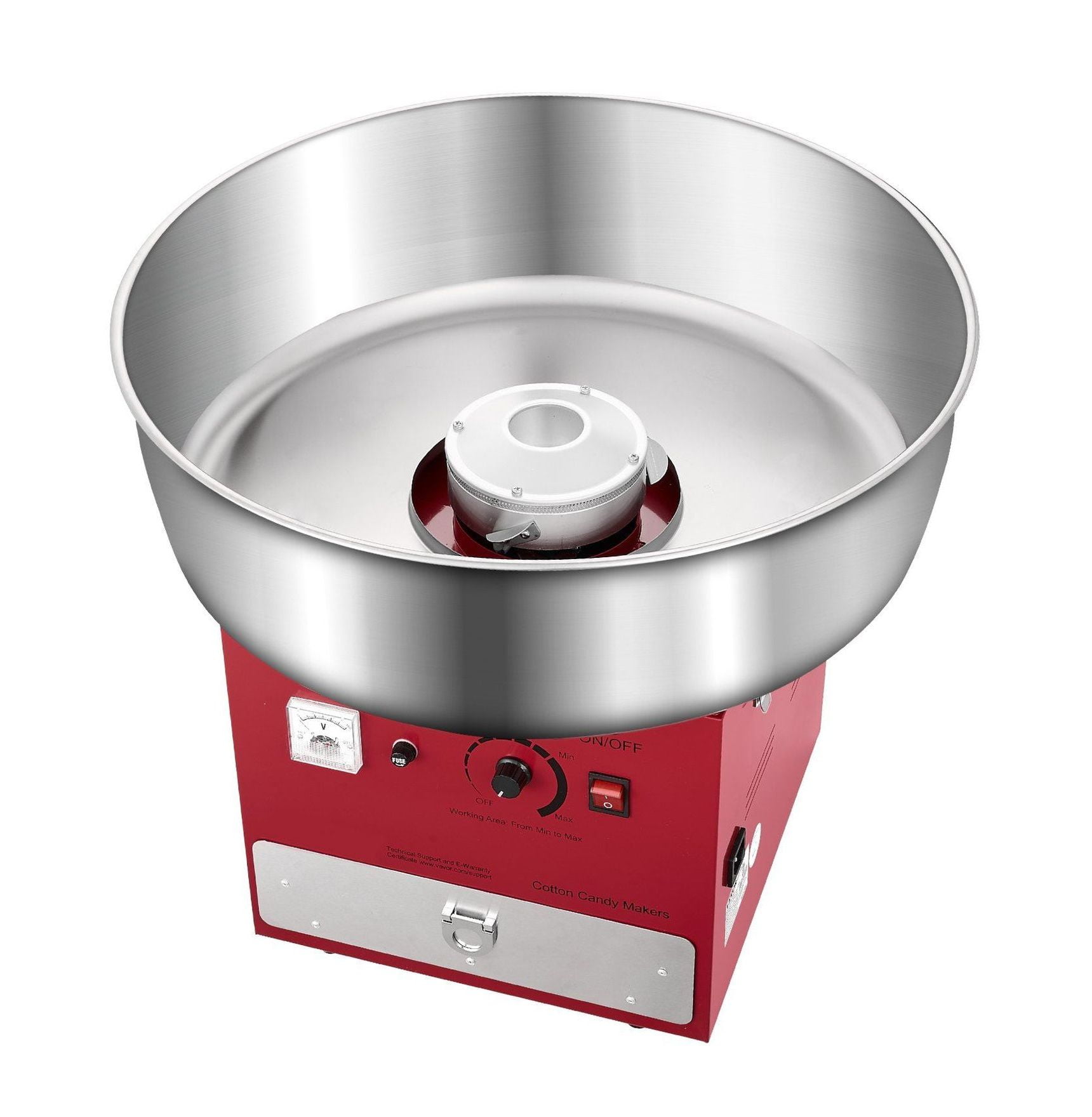 Cotton Candy Machine Commercial 1000W Floss Maker for Parties - Red