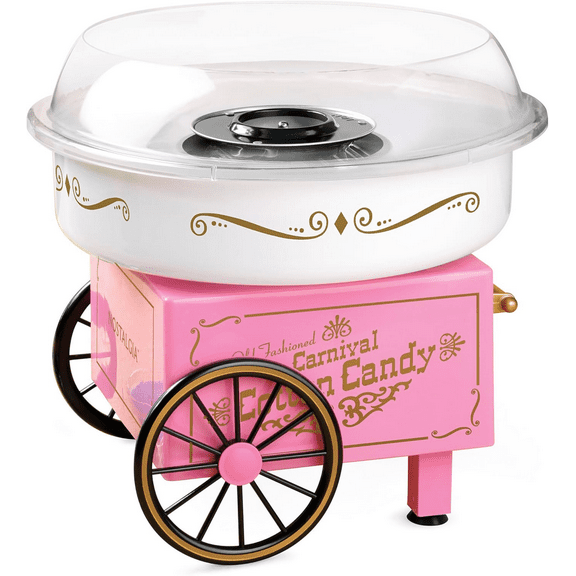 Cotton Candy Machine, Cotton Candy Maker for Kids with Candy Spoon and 10 Candy Sticks, Christmas, Pink