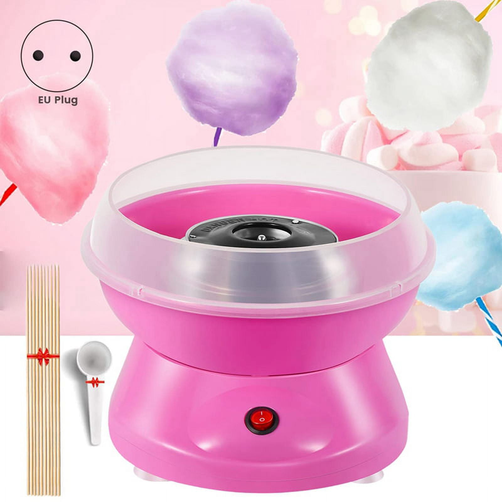Cotton Candy Machine ,Mini Electric Cotton Candy Maker with SplashProof Plate Kids Party,EU