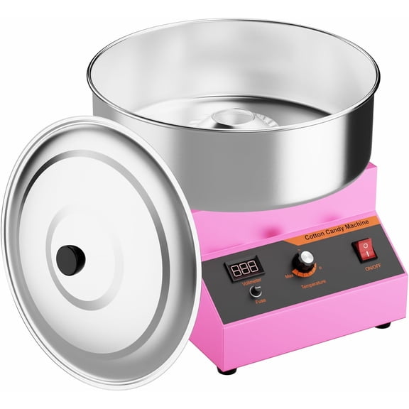 Cotton Candy Machine for Home & Business Professional 110V 1000W with Stainless Steel Cover & Sugar Scoop Candy Floss Machine for Home Party Carnival