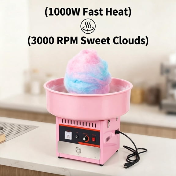 Cotton Candy Maker, 304 Stainless Steel Bowl ,1000W Electric Candy Floss Maker ,2 oz ,Capacity Candy Machine for Birthday Party Commercial Use