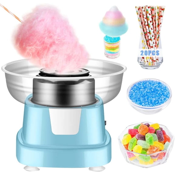 Cotton Candy Maker Machine - Easy to Use & Clean, Quiet Floss Maker , Birthday Party, Home Use - Includes Sugar Scoop & Bamboo Sticks