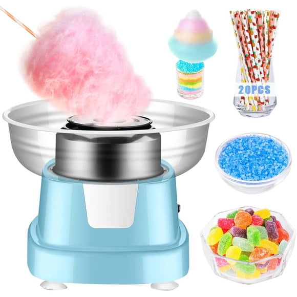 Cotton Candy Maker Machine - Easy to Use & Clean, Quiet Floss Maker , Birthday Party, Home Use - Includes Sugar Scoop & Bamboo Sticks