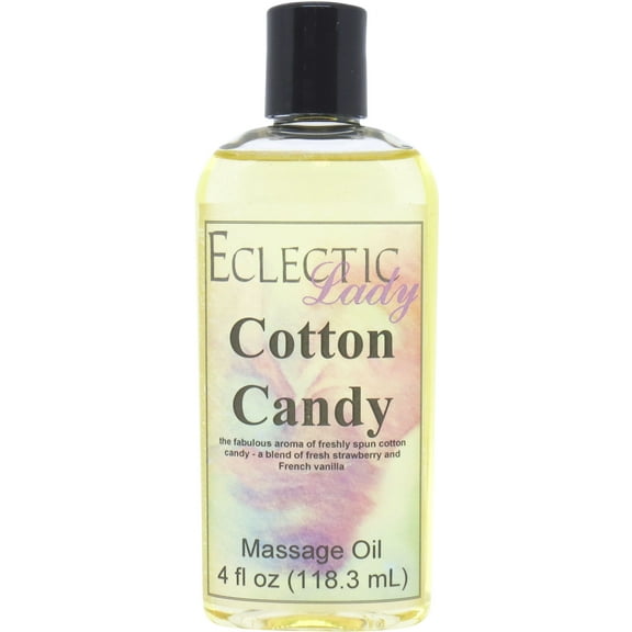 Cotton Candy Massage Oil by Eclectic Lady, 4 oz, Sweet Almond Oil and Jojoba Oil