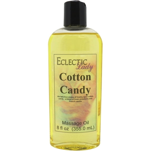 Cotton Candy Massage Oil by Eclectic Lady, 8 oz, Sweet Almond Oil and Jojoba Oil