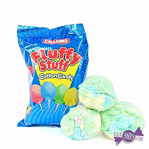 Charms, Fluffy Stuff Cotton Candy, 2.5 oz Assorted Flavors (Pack of 18)