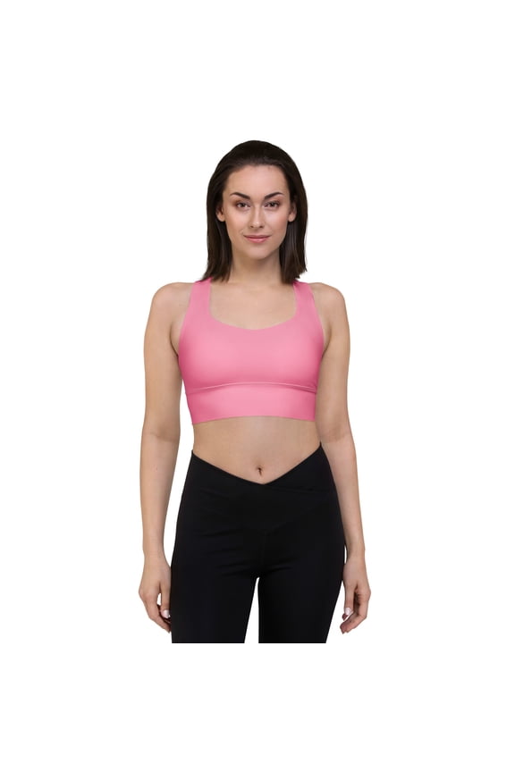Cotton Candy Pink Color Sports Bra with Lining and Removable Padding
