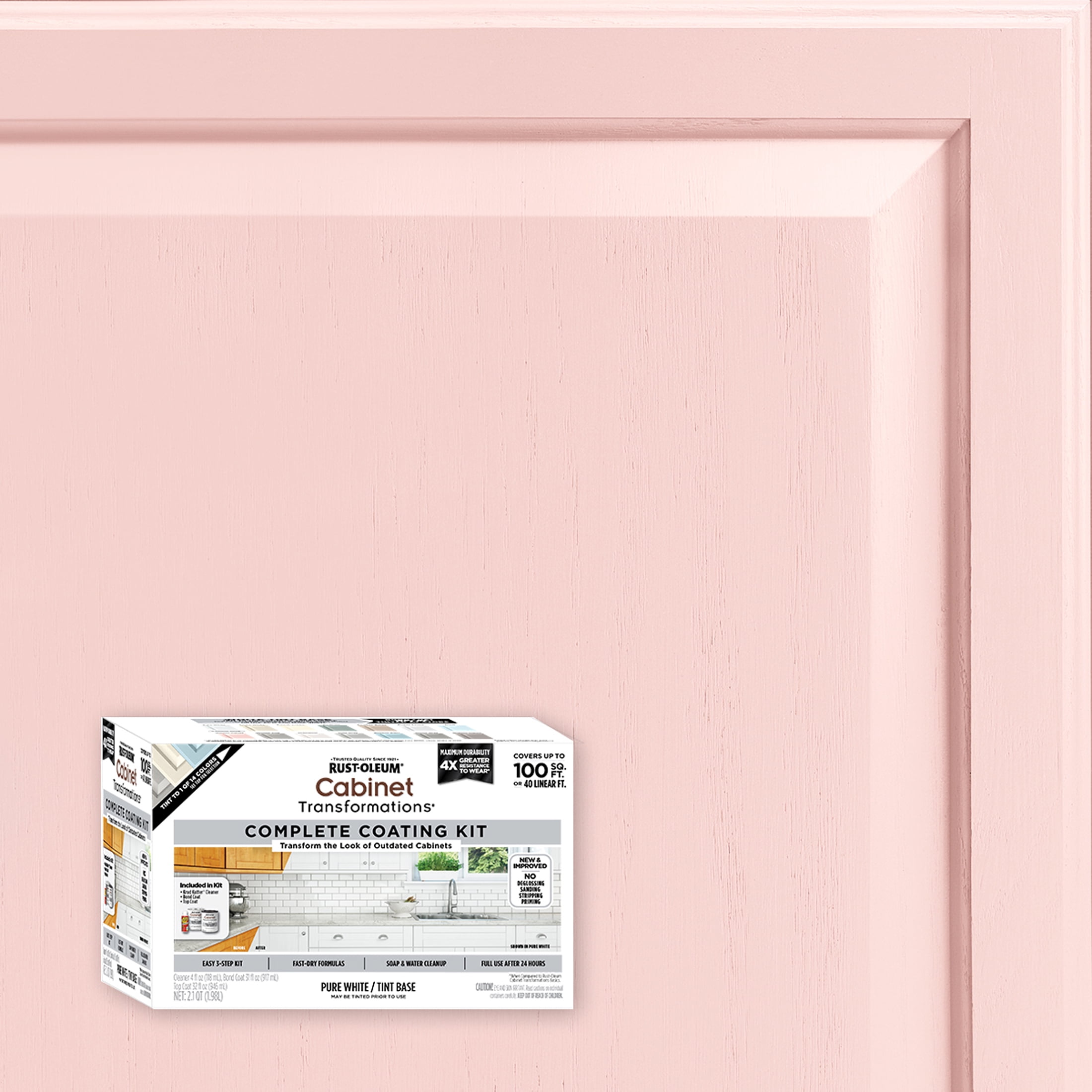 Cotton Candy, Rust-Oleum Cabinet Transformations Satin Coating Kit-37467816T, Quart