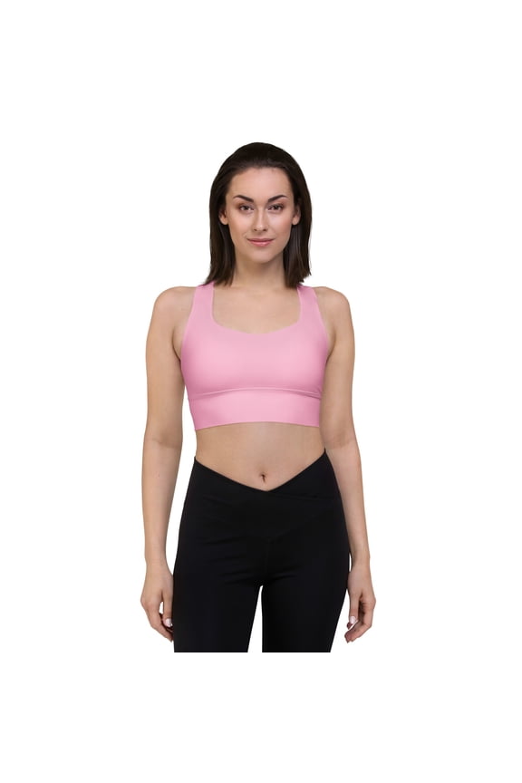 Cotton Candy Sports Bra, Ladies Pink Sports Bra with Lining, Women Pink Sports Bra with Removable Padding