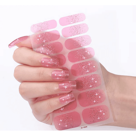 Cotton Candy Stars Gel Nails