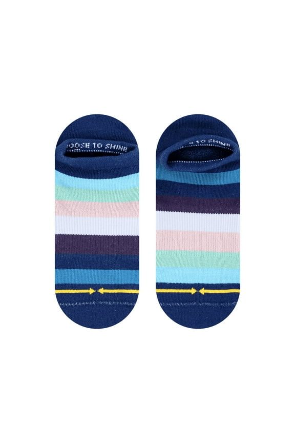 Cotton Candy Stripes Organic Cotton No Show Socks