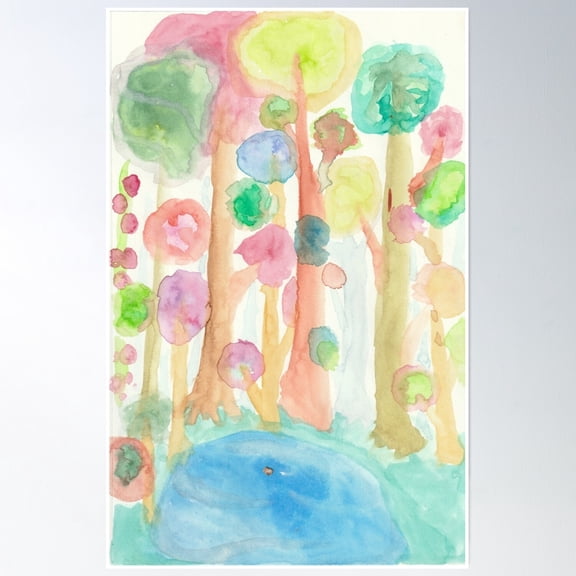 Cotton Candy Trees Poster Wall Art Home Decor Office Wall Art Living Room Decor, Paper Poster Only