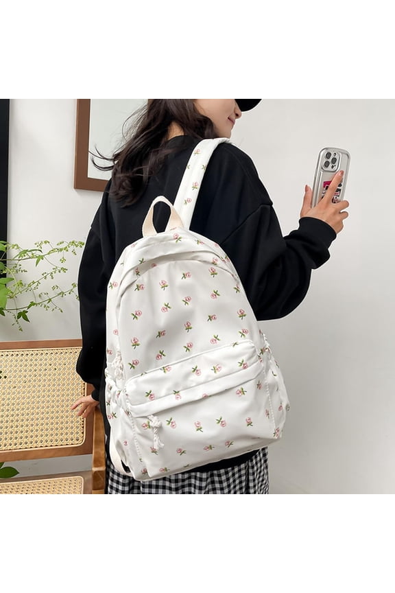 Cotton Canvas Backpacks for Women Backpack Purse Fashion Casual Travel Daypack