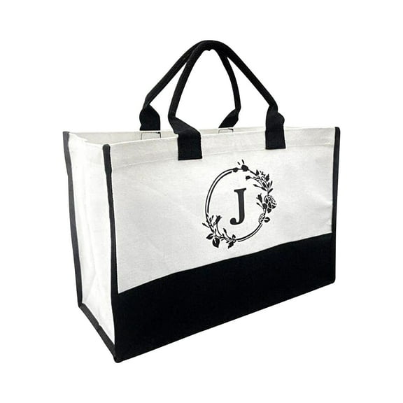 Cotton Canvas Beach Tote Bag, Waterproof Lined Handbag for Women, Spacious Travel & Grocery Essentials