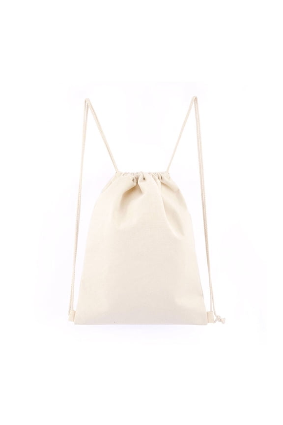 Cotton Canvas Drawstring Backpack Bag Gym Sports String Cinch Backpack Sackpack