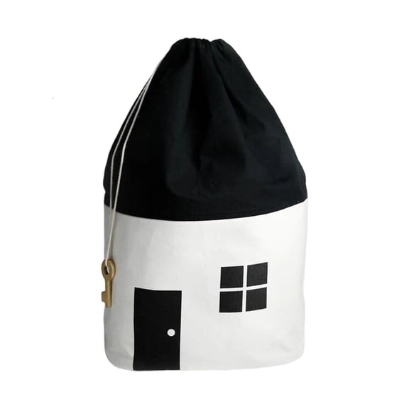Cotton Canvas Drawstring Toy Storage Bag For Kids Room Organization And Decorative House Designs Organizer