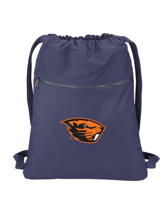 Cotton Canvas Oregon State University Backpack Natural Fiber Oregon State University Cinch Bag Lined and with Wide Straps